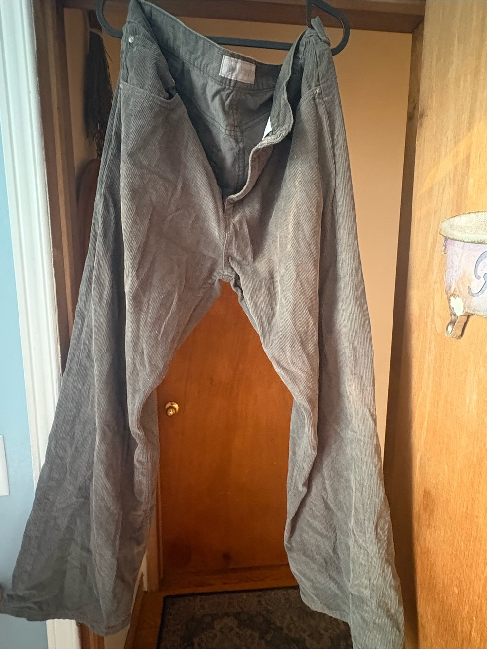 Men's Corduroy Pants in Gray - Classic Casual Fit